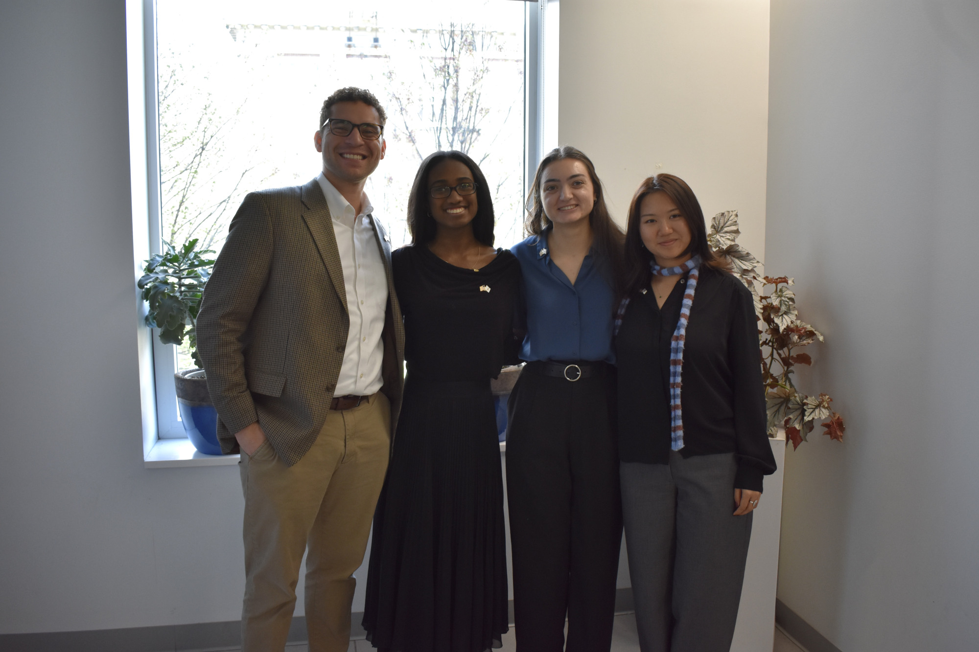Student organizers Terren Wise, Dre Boyd-Weatherly, Karina LaRubbio, and Emily Hong (left to right) coordinated the event with support from the CNTR and DSI staff. 