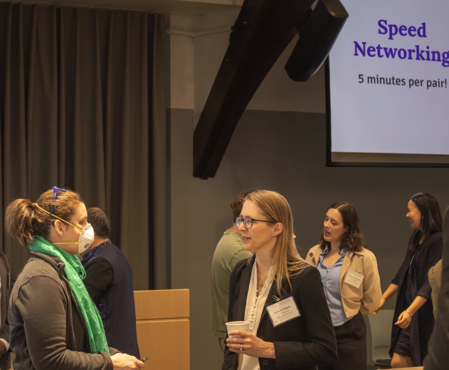 Participants open the day with five-minute speed networking rounds, learning about each other’s work at the intersection of AI and journalism.
